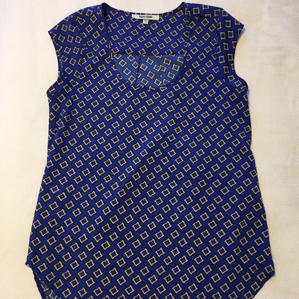 Daniel Rainn Blue Patterned Blouse